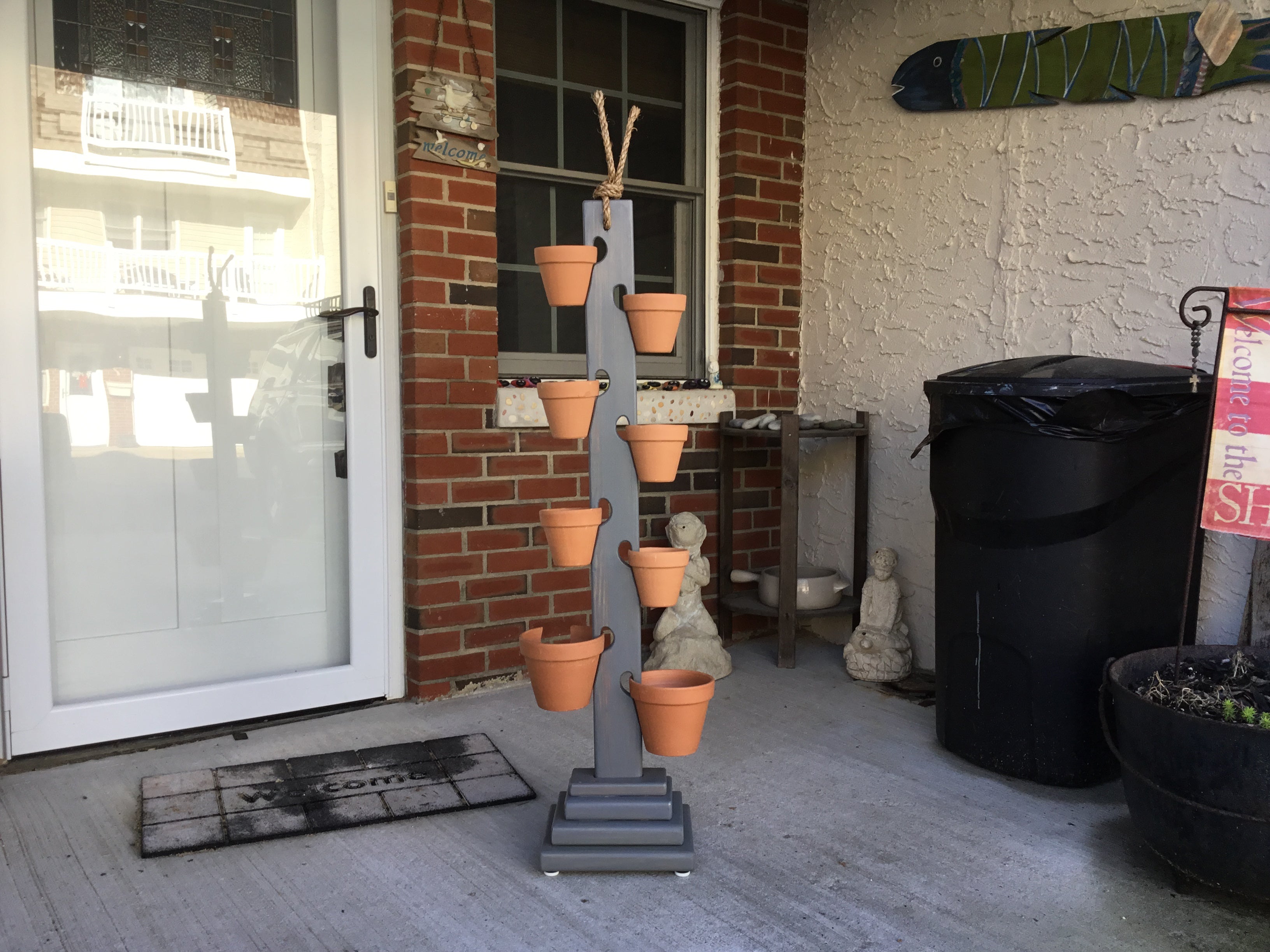 8 Pot Tower in Weathered Gray