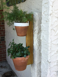 wooden hanging plant pot holders 2 Pot Post & Wall Mount – Clay Pot Swings