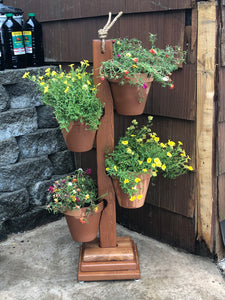 large wood pots for plants 4 Pot Cedar Large Tower – Clay Pot Swings