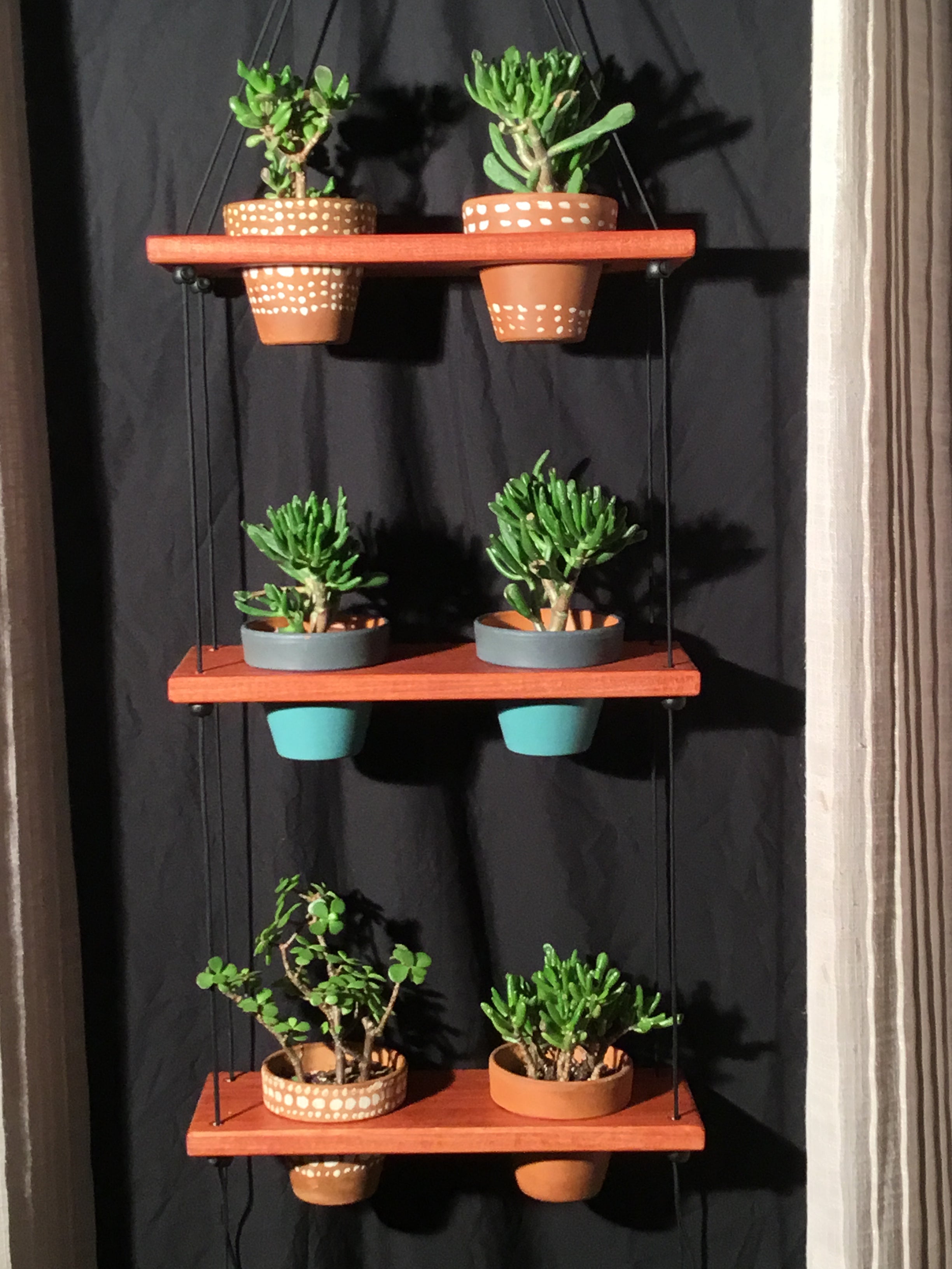 plant shelves hanging 6 Pot Plant Shelf "Shwing" – Clay Pot Swings