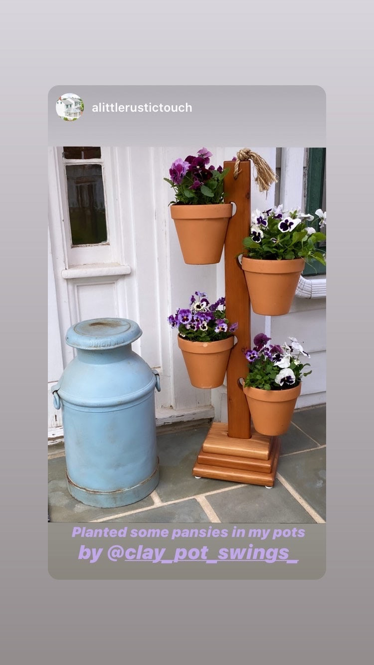 4 pot planter 4 Pot Cedar Large Tower – Clay Pot Swings