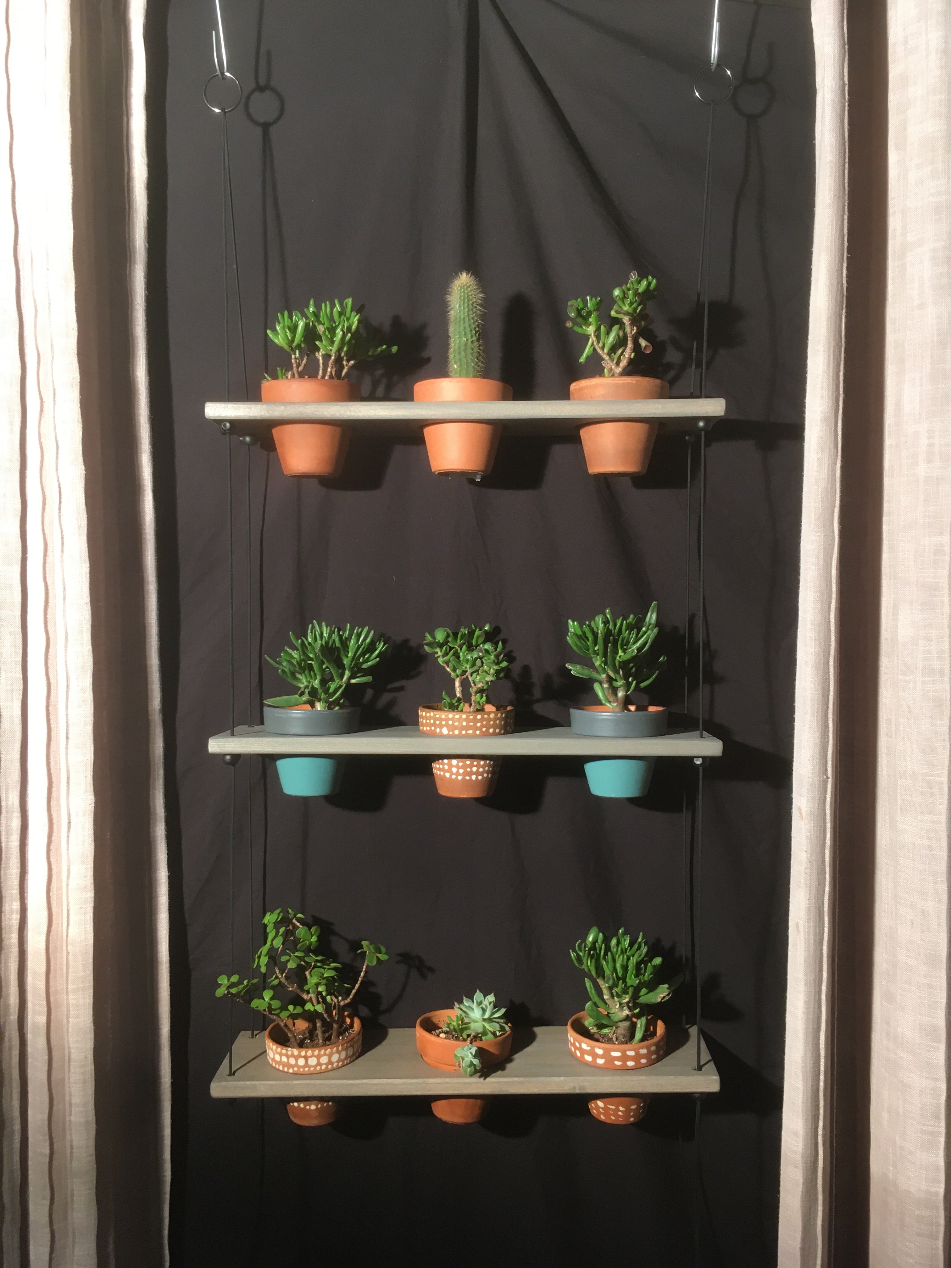 plant pot hanging rack 9 Pot Plant Shelf "Shwing" – Clay Pot Swings