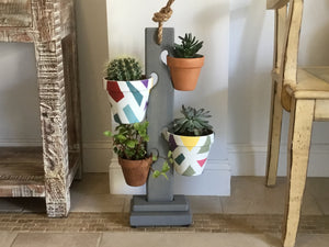 Weathered Gray 4 Pot Tower 