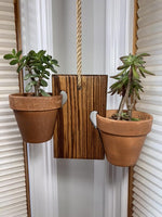 Load image into Gallery viewer, Zebra Wood 2 Pot Hanging Mini Swing 
